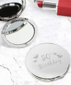 50th Butterfly Round Compact Mirror