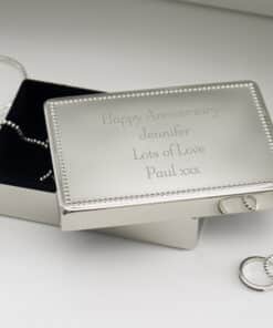 Personalised Any Message Rectangular Jewellery Box