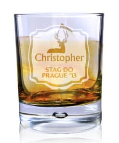 Personalised Stag Tumbler Bubble Glass