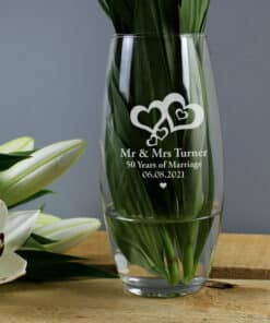 Personalised Love Hearts Bullet Vase