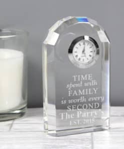 Personalised Time Spent With Family Crystal Clock