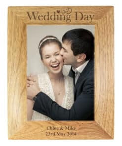Personalised Wedding Day 5x7 Wooden Photo Frame
