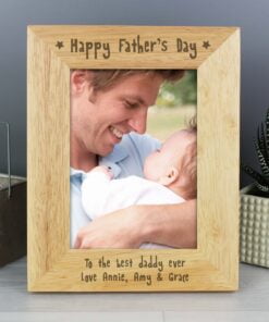 Personalised Happy Father's Day 5x7 Wooden Photo Frame