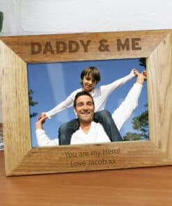 Personalised Daddy & Me 7x5 Landscape Wooden Photo Frame