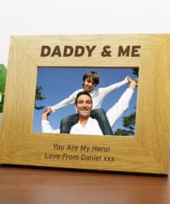 Personalised Oak Finish 6x4 Daddy & Me Photo Frame