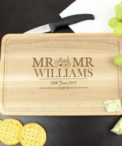 Personalised Mr & Mr Large Chopping Board