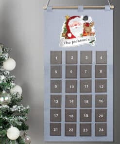 Personalised Santa Advent Calendar In Silver Grey