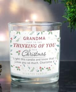 Personalised Thinking of You Christmas Scented Jar Candle