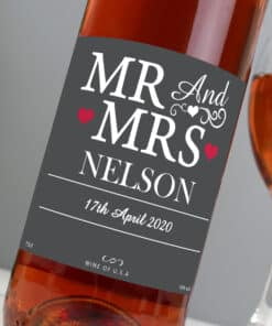 Personalised Mr & Mrs Rose Wine
