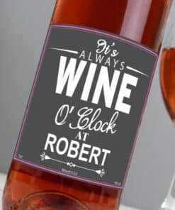 Personalised Wine O'Clock Rose Wine