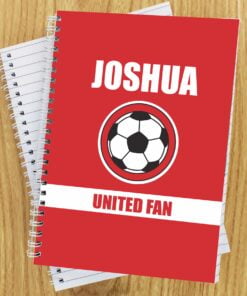 Personalised Red Football Fan A5 Notebook