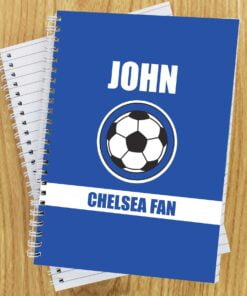Personalised Dark Blue Football Fan A5 Notebook