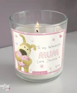 Personalised Boofle Flowers Scented Jar Candle