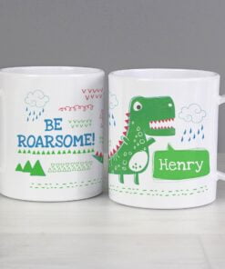 Personalised Be Roarsome Dinosaur Plastic Mug