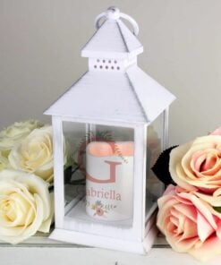 Personalised Floral Bouquet White Lantern