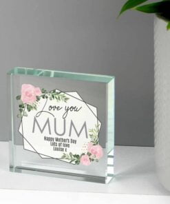 Personalised Abstract Rose Large Crystal Token