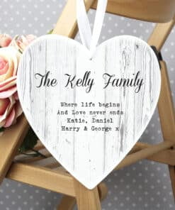 Personalised Rustic Large Wooden Heart Decoration