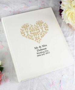 Personalised Gold Damask Heart Traditional Album