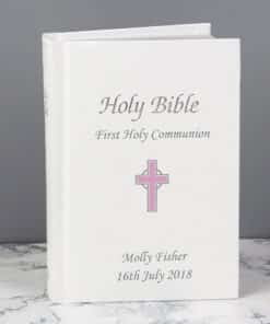 Personalised Pink Cross Bible